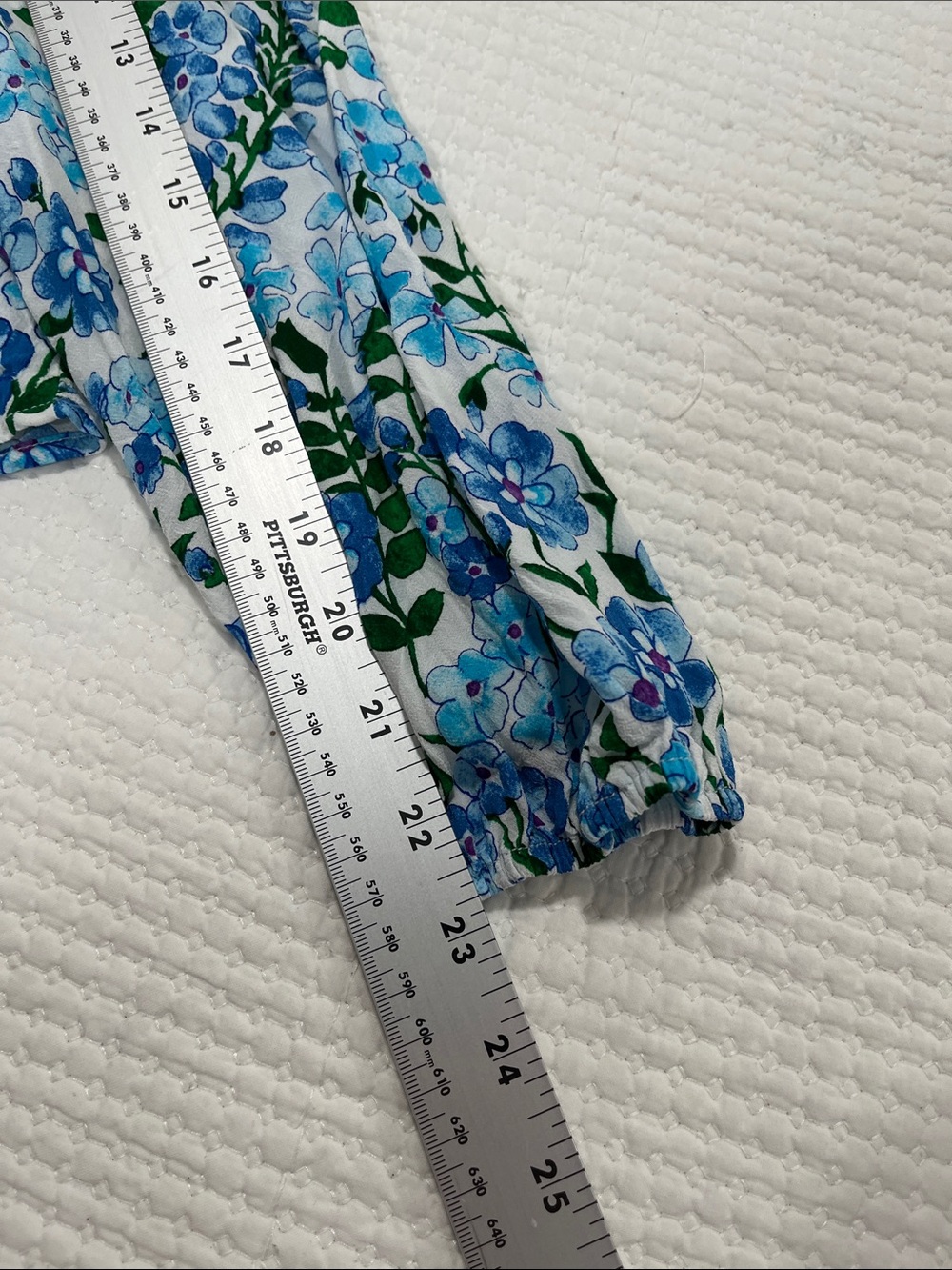 Talbots Blue & Green Floral Peasant Blouse Praire S - Picture 6 of 9